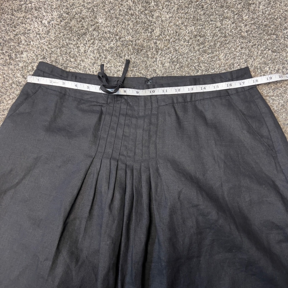 Orvis Black 100% Linen Pleated A-Line Skirt Lined Size 16 Costal Grandma Capsule - Picture 7 of 8
